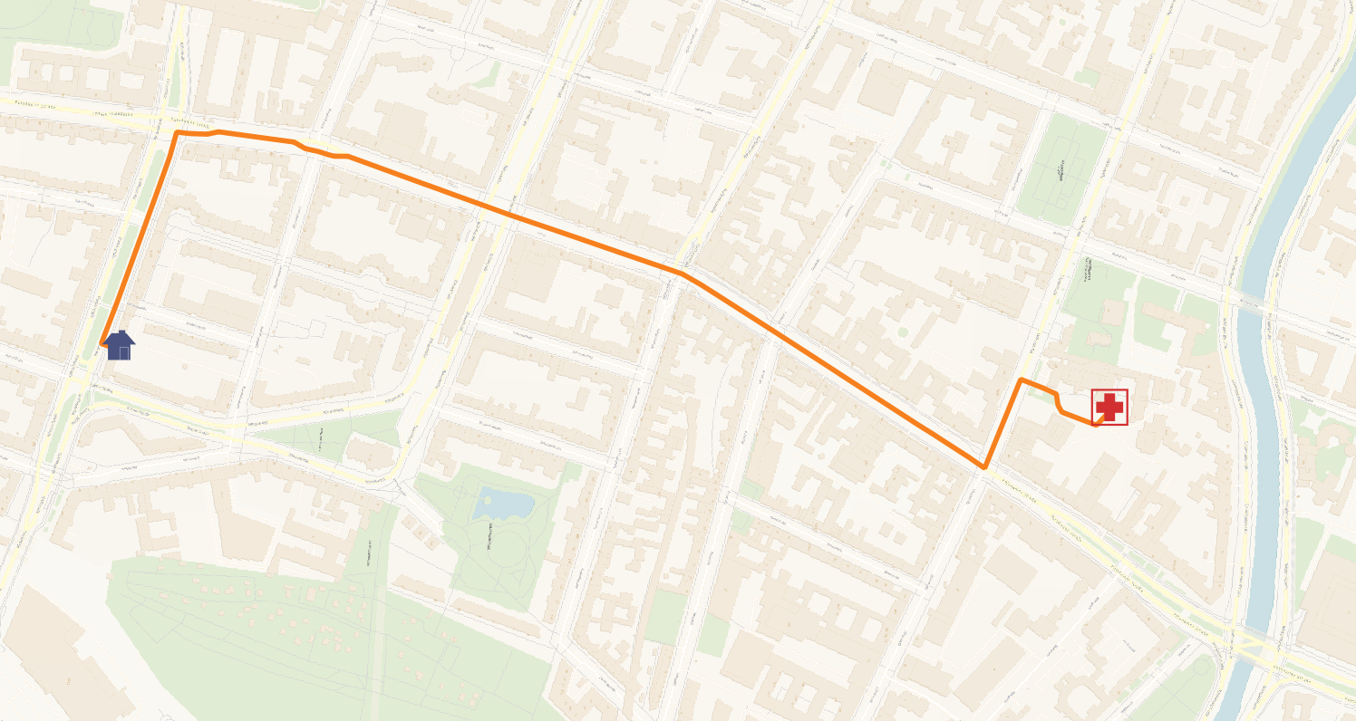 Network distance calculation map